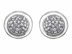Star K™ Round Puffed Earrings with Cubic Zirconia