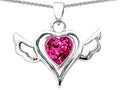 Star K™ Wings Of Love Pendant Necklace with Heart Created Pink Sapphire