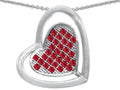 Star K™ Round Created Ruby Heart Shape Pendant Necklace