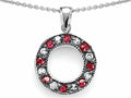 Star K™ Love Circle Pendant Necklace With Created Ruby