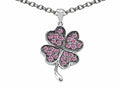 Celtic Love by Kelly Lucky Clover Pendant Necklace with Created Pink Sapphire