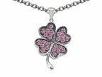 Celtic Love by Kelly Lucky Clover Pendant Necklace with Created Pink Sapphire