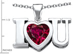 Star K™ 8mm Heart Shape Created Ruby I Love You Heart Pendant Necklace