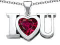 Star K™ 8mm Heart Shape Created Ruby I Love You Heart Pendant Necklace
