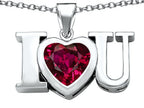 Star K™ 8mm Heart Shape Created Ruby I Love You Heart Pendant Necklace