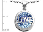 Star K™ Large Love Round Pendant Necklace with 15mm Round Simulated Aquamarine