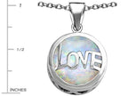 Star K™ Large Love Round Pendant Necklace with 15mm Round Created Opal