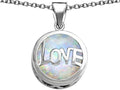 Star K™ Large Love Round Pendant Necklace with 15mm Round Created Opal