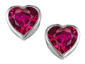 Star K™ 7mm Heart Shape Created Ruby Heart Earrings Studs