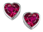 Star K™ 7mm Heart Shape Created Ruby Heart Earrings Studs