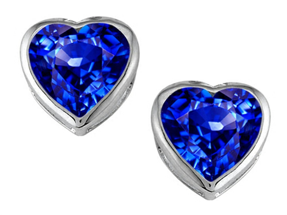 Star K™ 7mm Heart Shape Simulated Tanzanite Heart Earrings Studs