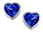 Star K™ 7mm Heart Shape Simulated Tanzanite Heart Earrings Studs