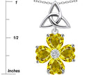 Star K™ Lucky Shamrock Celtic Knot Made with Heart 6mm Simulated Citrine Pendant Necklace