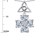 Star K™ Lucky Shamrock Celtic Knot Made with Heart 6mm White Topaz Pendant Necklace
