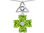 Star K™ Lucky Shamrock Celtic Knot Made with Heart 6mm Simulated Peridot Pendant Necklace