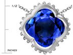 Star K™ Large Clover Pendant Necklace with 12mm Clover Cut Created Sapphire