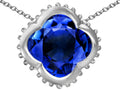Star K™ Large Clover Pendant Necklace with 12mm Clover Cut Created Sapphire