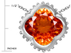 Star K™ Large Clover Pendant Necklace with 12mm Clover Cut Simulated Mexican Orange Fire Opal