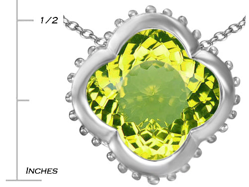 Star K™ Large Clover Pendant Necklace with 12mm Clover Cut Simulated Peridot