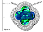Star K™ Large Clover Pendant Necklace with 12mm Clover Cut Simulated Emerald
