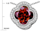 Star K™ Large Clover Pendant Necklace with 12mm Clover Cut Simulated Garnet