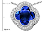 Star K™ Large Clover Pendant Necklace with 12mm Clover Cut Simulated Sapphire