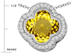 Star K™ Large Clover Pendant Necklace with 12mm Clover Cut Simulated Citrine