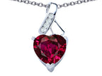 Star K™ 8mm Heart Shape Created Ruby Ribbon Pendant Necklace