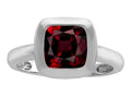 Star K 8mm Cushion-Cut Solitaire Ring With Simulated Garnet