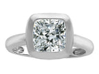 Star K 8mm Cushion-Cut Solitaire Ring With Genuine White Topaz