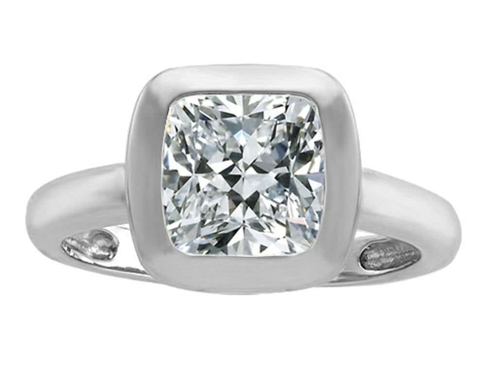 Star K 8mm Cushion-Cut Solitaire Ring With Genuine White Topaz