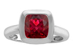 Star K 8mm Cushion-Cut Solitaire Ring With Created Ruby