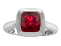 Star K 8mm Cushion-Cut Solitaire Ring With Created Ruby
