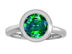 Star K 8mm Round Solitaire Ring With Simulated Emerald