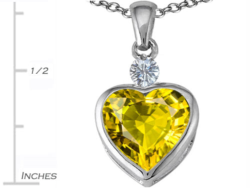 Star K™ 10mm Heart Shape Simulated Peridot and Cubic Zirconia Heart Pendant Necklace
