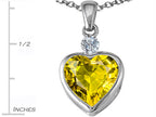 Star K™ 10mm Heart Shape Simulated Peridot and Cubic Zirconia Heart Pendant Necklace