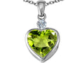Star K™ 10mm Heart Shape Simulated Peridot and Cubic Zirconia Heart Pendant Necklace