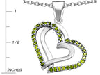 Star K™ Round Simulated Peridot Double Hearts Pendant Necklace