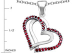 Star K™ Round Created Ruby Double Hearts Pendant Necklace