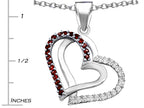 Star K™ Round Simulated Garnet Double Hearts Pendant Necklace