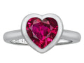 Star K 8mm Heart Shape Solitaire Ring With Created Ruby