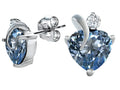 Star K™ 8mm Heart Shape Simulated Aquamarine Heart Earrings