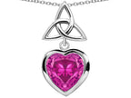 Star K™ Love Knot Pendant Necklace with Heart 9mm Created Pink Sapphire