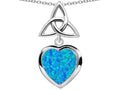 Star K™ Love Knot Pendant Necklace with Heart 9mm Blue Created Opal