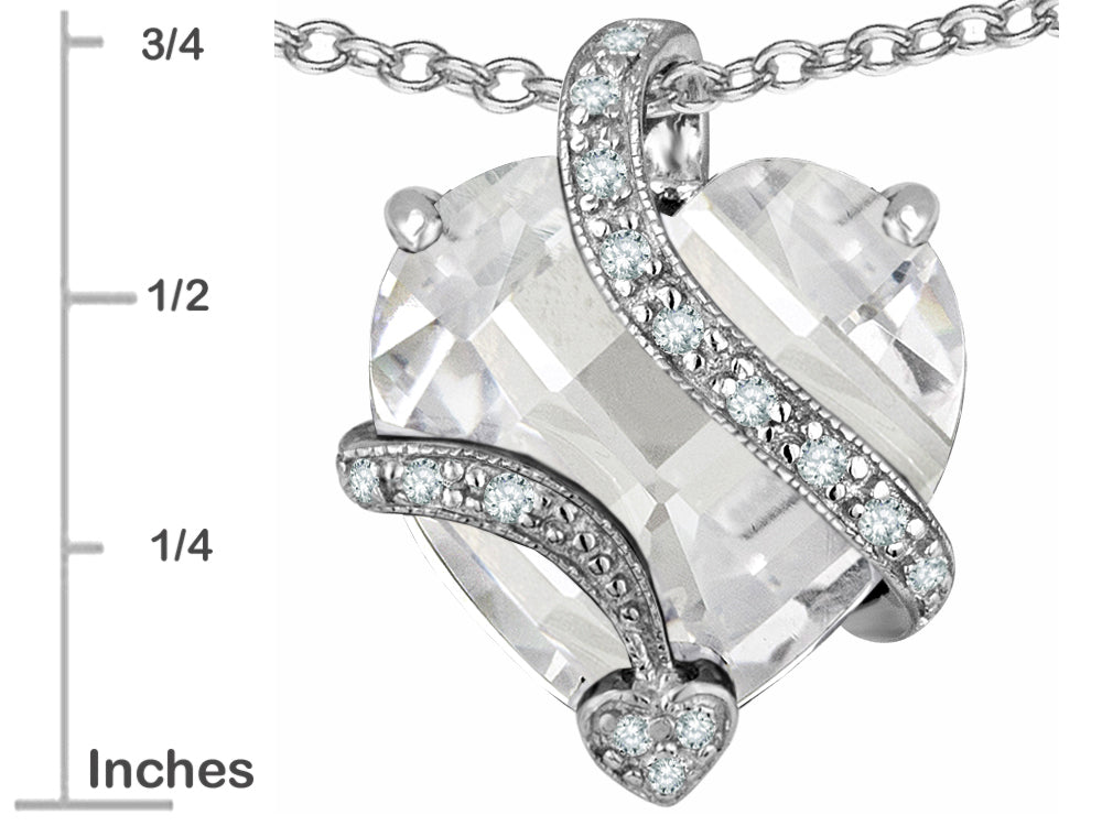 Star K™ Large 15mm Heart Shape Cubic Zirconia Love Pendant Necklace
