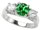 Star K 7mm Round Simulated Emerald Ring