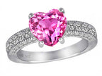 Star K 8mm Heart Shape Created Pink Sapphire Ring