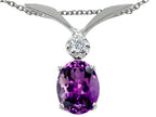 Tommaso Design™ Genuine Amethyst Oval 8x6mm Pendant Necklace