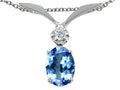 Tommaso Design™ Oval 7x5mm Genuine Tanzanite Pendant Necklace