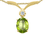Tommaso Design™ Oval 8x6mm Genuine Peridot Pendant Necklace